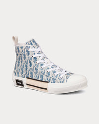 B23 Blue Dior Oblique Kasuri Jacquard High Top Sneakers View 2