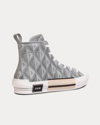 B23 Dior Gray CD Diamond Canvas High Top Sneakers View 4