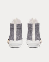 B23 Dior Oblique Jacquard and Ruthenium-Tone Metallic Thread High Top Sneakers View 4