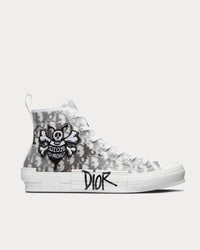 B23 Oblique Canvas Bee Embroidery Patch Black & White High Top Sneakers View 1