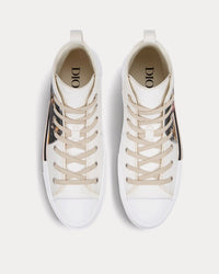 B23 White Canvas with AsteroDior Signature High Top Sneakers View 2