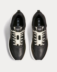 B25 Black Smooth Calfskin and Beige and Black Dior Oblique Jacquard Low Top Sneakers View 2