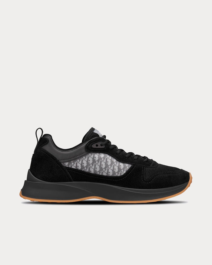 B25 Runnner Black Dior Oblique Canvas and Suede Low Top Sneakers - Crown & Consign