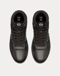 B27 Black Dior Oblique Galaxy Leather with Smooth Calfskin and Suede High Top Sneakers View 2