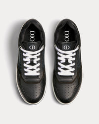 B27 Black Smooth Calfskin and CD Diamond Canvas Low Top Sneakers View 2