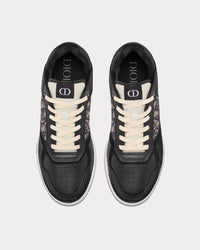 B27 Black Smooth Calfskin with Beige and Black Dior Oblique Jacquard Low Top Sneakers View 2
