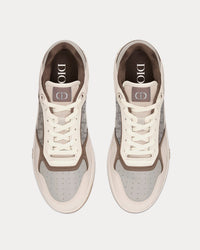 B27 Cream & Greige Smooth Calfskin with 'Christian Dior 1947' Low Top Sneakers View 2