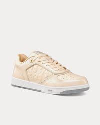 B27 Cream Patent Calfskin and Dior Oblique Gravity Leather Low Top Sneakers View 3