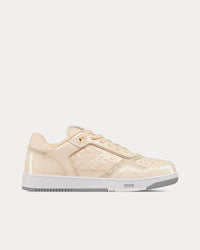 B27 Cream Patent Calfskin and Dior Oblique Gravity Leather Low Top Sneakers View 1