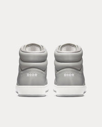 B27 Dior Gray Smooth Calfskin and CD Diamond Canvas High Top Sneakers View 3