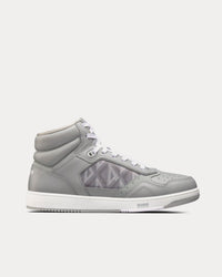 B27 Dior Gray Smooth Calfskin and CD Diamond Canvas High Top Sneakers View 1