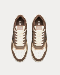 B27 Ebony, Cream and White Smooth Calfskin with Ebony and Black Dior Oblique Jacquard Low Top Sneakers View 2