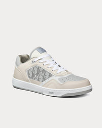 B27 Gray and Beige Smooth Calfskin with Gray Dior Oblique Galaxy Leather Low Top Sneakers View 2