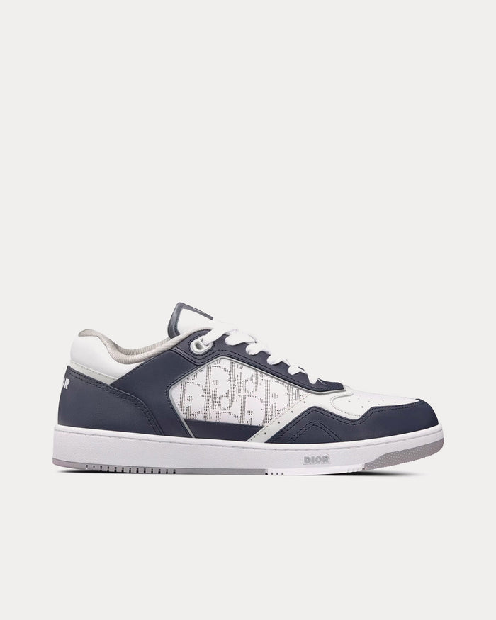 B27 Smooth Calfskin with Dior Oblique Jacquard Deep Blue / White Low Top Sneakers - Crown & Consign