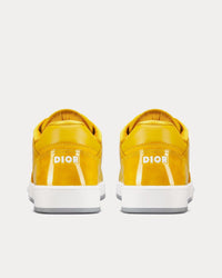 B27 Yellow Patent Calfskin and Dior Oblique Gravity Leather Low Top Sneakers View 4