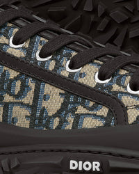 B28 Beige and Black Dior Oblique Jacquard and Black Rubber Low Top Sneakers View 4