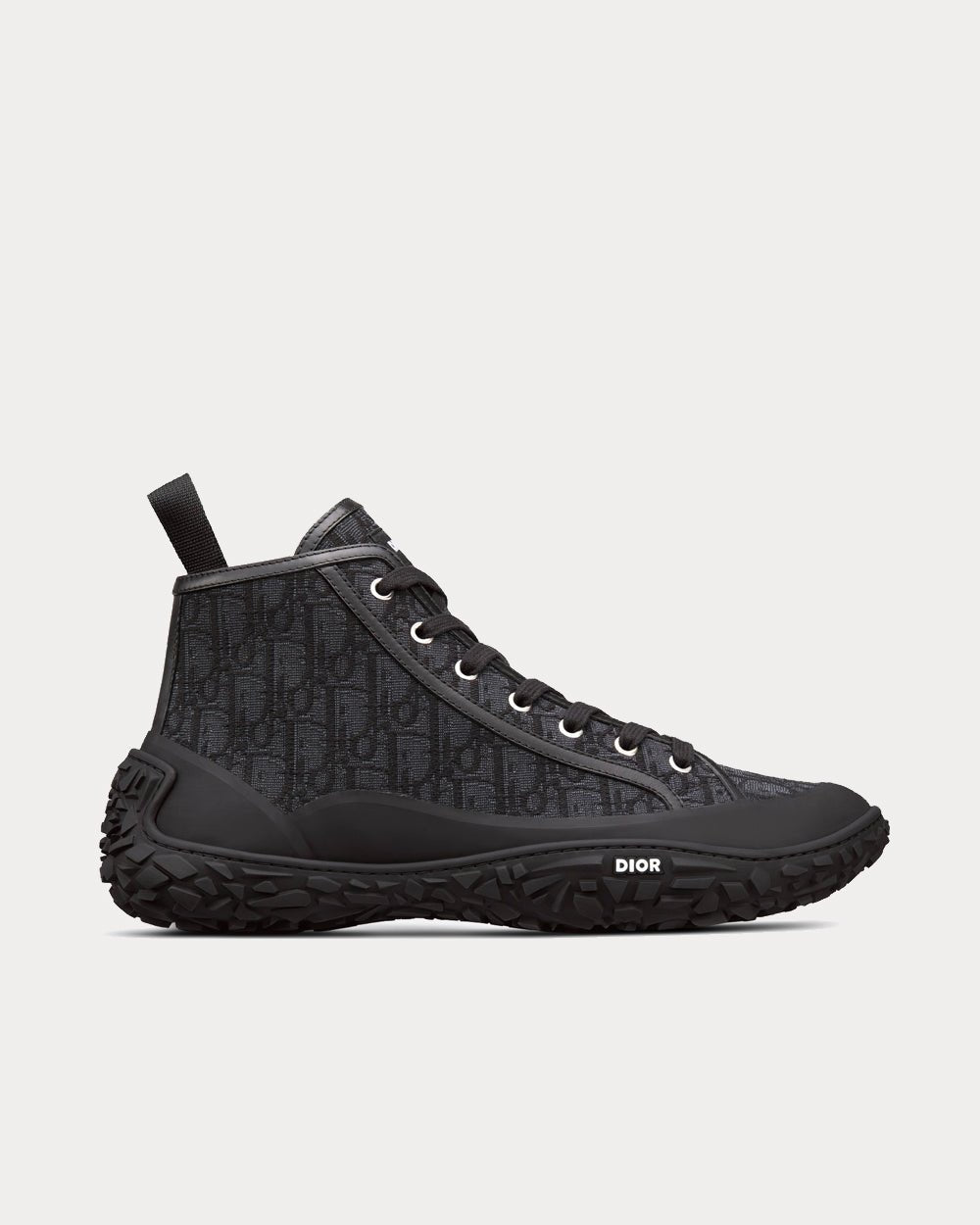 B28 Black Dior Oblique Jacquard and Rubber High Top Sneakers