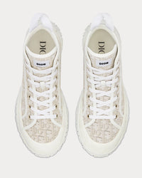 B28 Off-White Dior Oblique Jacquard and White Rubber High Top Sneakers View 3