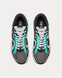 B30 Anthracite Gray Mesh and Black, Green and Dior Gray Technical Fabric Low Top Sneakers View 2