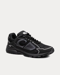 B30 Black Mesh and Technical Fabric Low Top Sneakers View 3