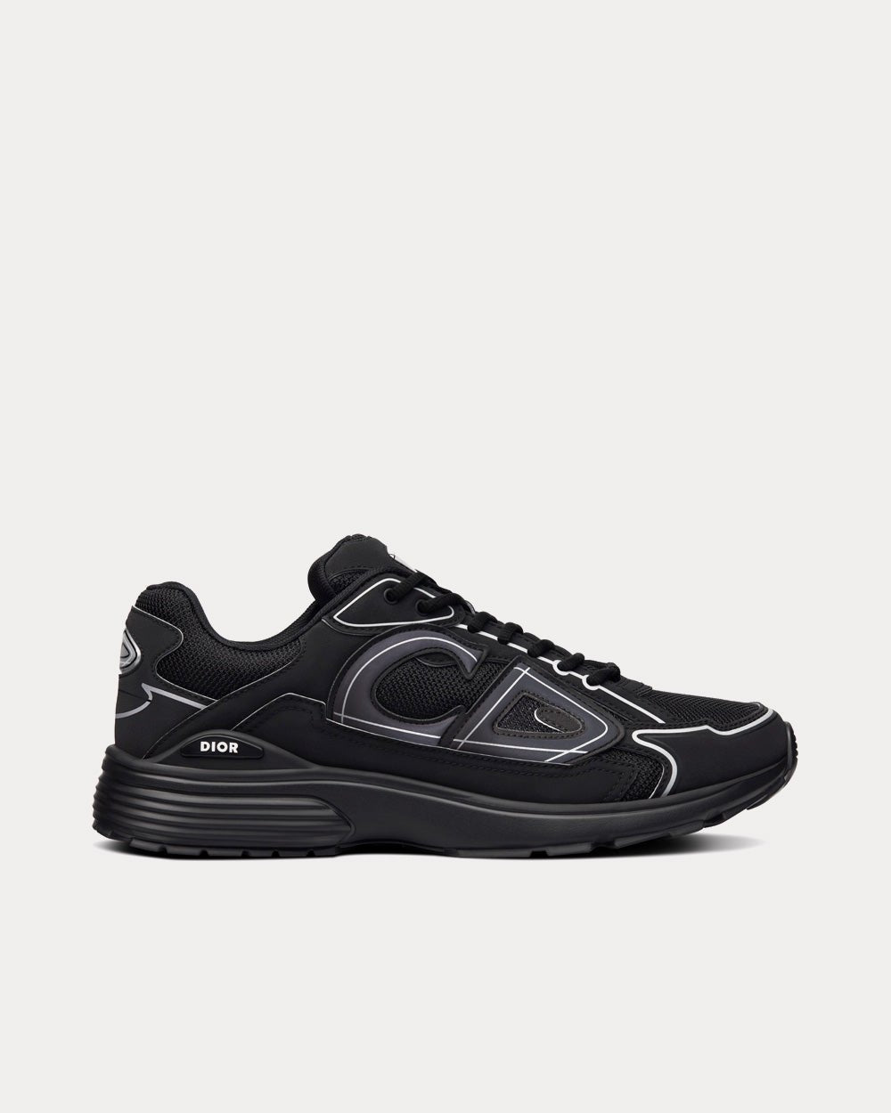 B30 Black Mesh and Technical Fabric Low Top Sneakers