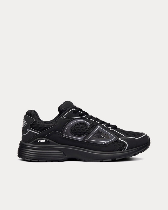 B30 Black Mesh and Technical Fabric Low Top Sneakers - Crown & Consign