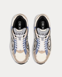B30 Cream Mesh and Beige, Blue and Gray Technical Fabric Low Top Sneakers View 2