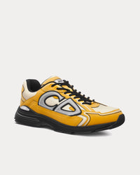 B30 Cream Mesh and Yellow Technical Fabric Low Top Sneakers View 3