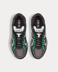 B30 Deep Gray Mesh with Green, Black and Gray Technical Fabric Low Top Sneakers View 2
