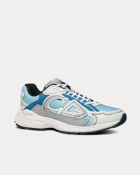 B30 Light Blue Mesh and Dior Gray, White and Blue Technical Fabric Low Top Sneakers View 3