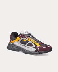 B30 Mesh & Technical Deep Gray Mesh with Burgundy, Yellow and Gray Technical Fabric Low Top Sneakers View 3