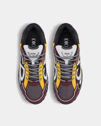 B30 Mesh & Technical Deep Gray Mesh with Burgundy, Yellow and Gray Technical Fabric Low Top Sneakers View 2