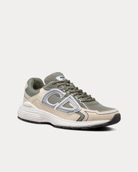B30 Olive Mesh and Cream Technical Fabric Low Top Sneakers View 3
