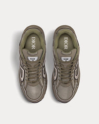 B30 Olive Mesh and Technical Fabric Low Top Sneakers View 2
