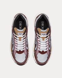 B30 White Mesh and Brown and Beige Technical Fabric Low Top Sneakers View 2