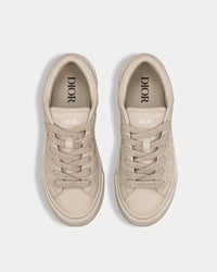 B33 Beige Grained Calfskin and Beige Dior Gravity Leather Low Top Sneakers View 2