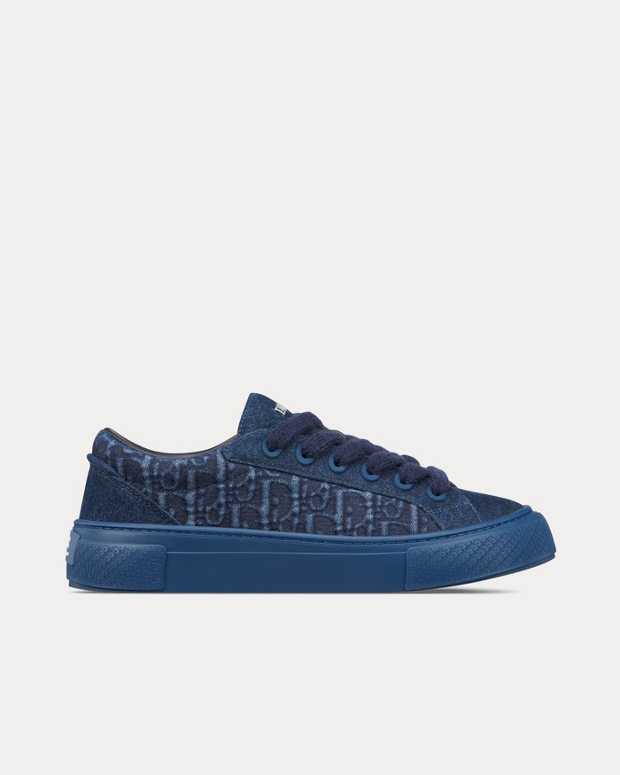 B33 Dior Oblique Denim Blue Low Top Sneakers - Crown & Consign
