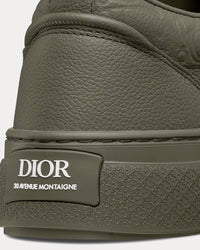 B33 Khaki Grained Calfskin and Khaki Dior Gravity Leather Low Top Sneakers View 4