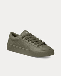 B33 Khaki Grained Calfskin and Khaki Dior Gravity Leather Low Top Sneakers View 3