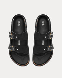 Milano Black Nubuck Calfskin Sandals