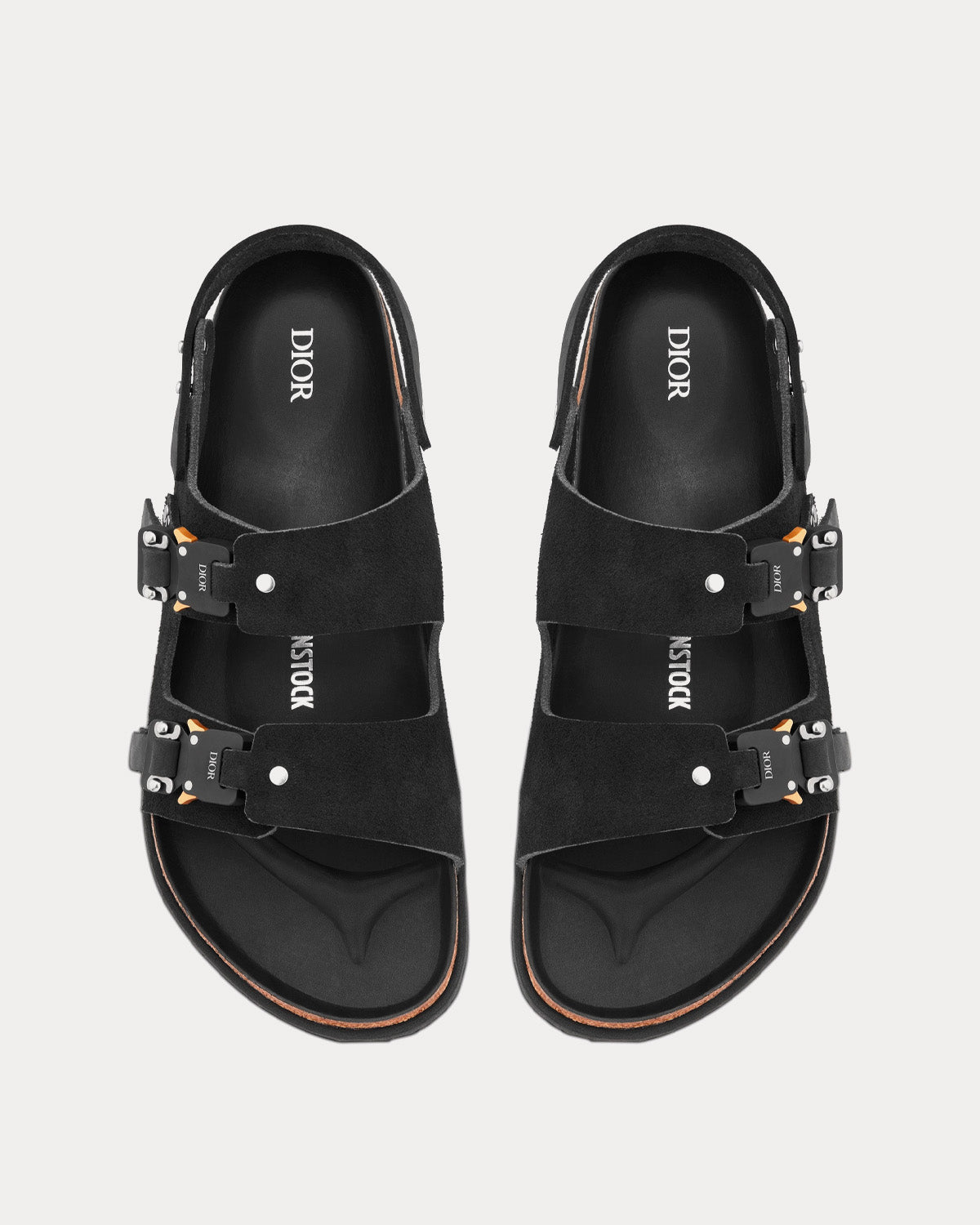 Milano Black Nubuck Calfskin Sandals
