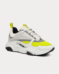 B22 White and Yellow Technical Mesh with Beige and White Smooth Calfskin Low Top Sneakers