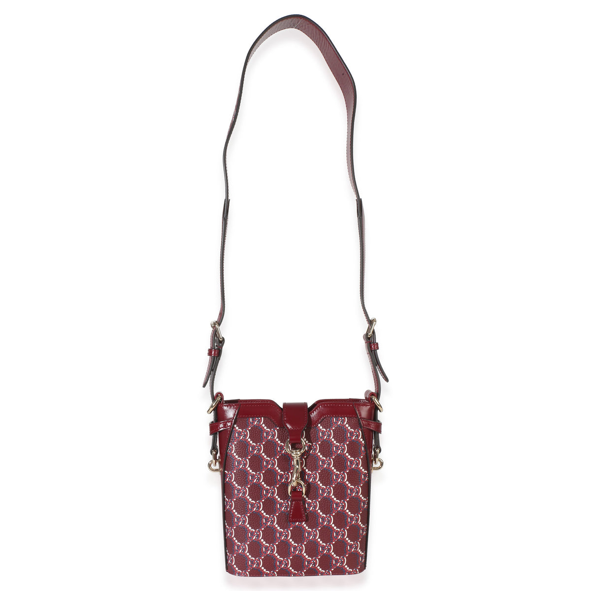 Red Multicolor Monogram Grained Calfskin Mini Shadow Bucket Bag