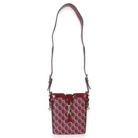 Red Multicolor Monogram Grained Calfskin Mini Shadow Bucket Bag