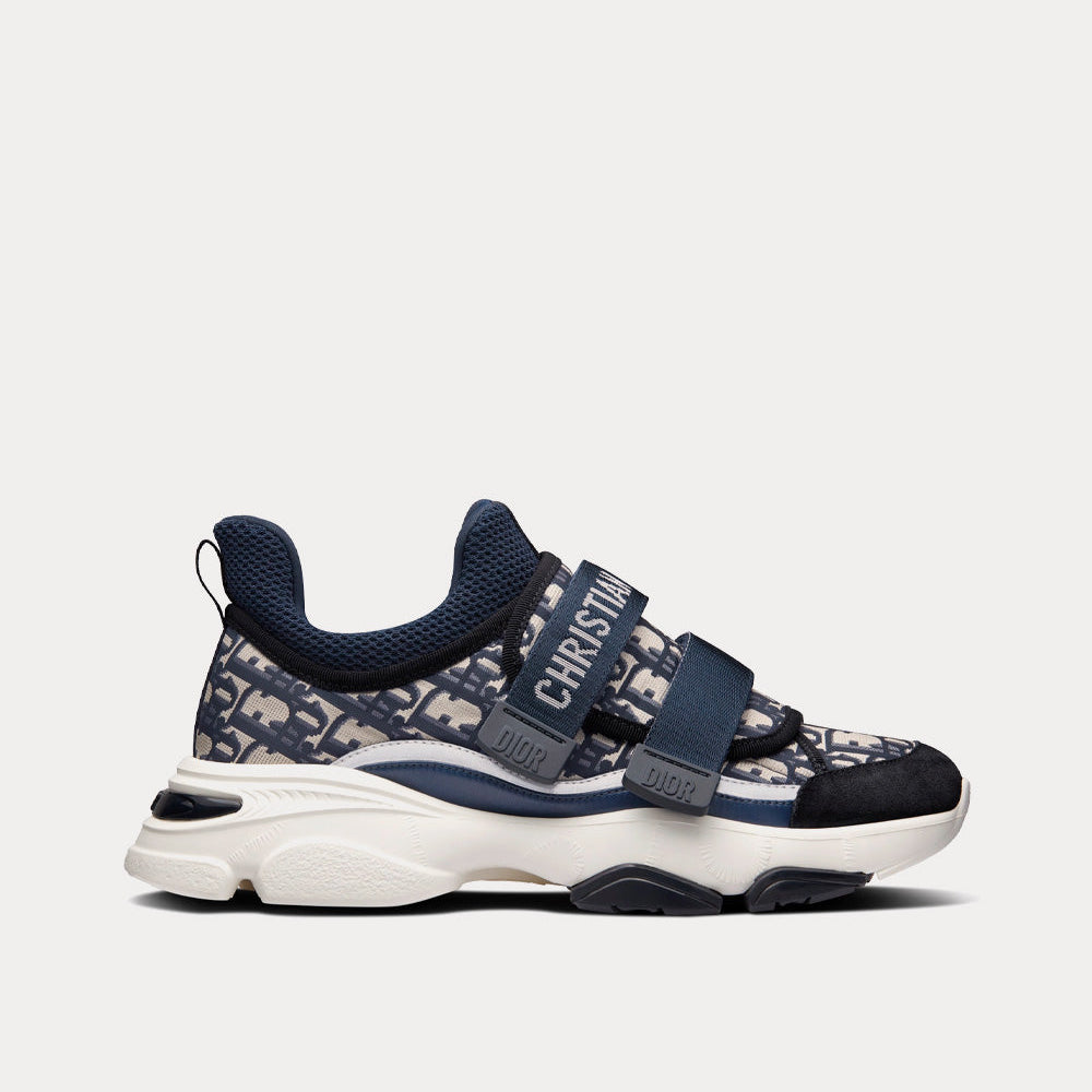 D-Wander Deep Blue Dior Oblique Technical Fabric Low Top Sneakers
