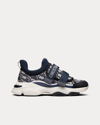 D-Wander Deep Blue Dior Oblique Technical Fabric Low Top Sneakers