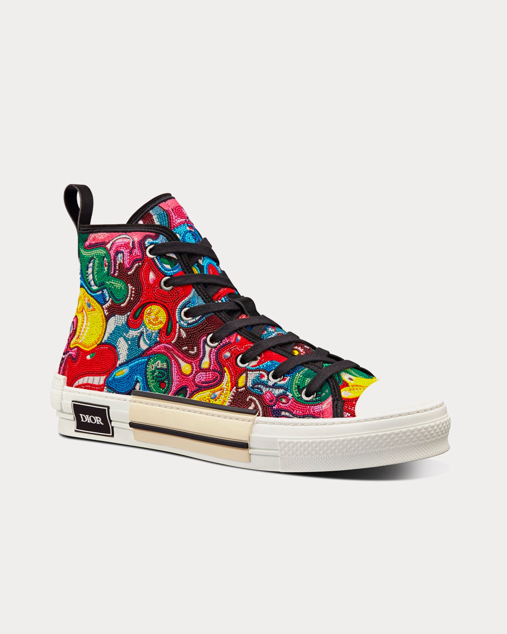 B23 Multicolor Resin Pearl Embroidery High Top Sneakers