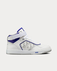 B27 White and Purple Smooth Calfskin with White Dior Oblique Galaxy Leather High Top Sneakers