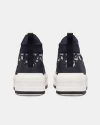 Walk'n'Dior Platform Deep Blue Dior Oblique Technical Mesh and Calfskin High Top Sneakers