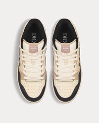 B57 Black and Cream Smooth Calfskin and Beige Suede Mid Top Sneakers View 2